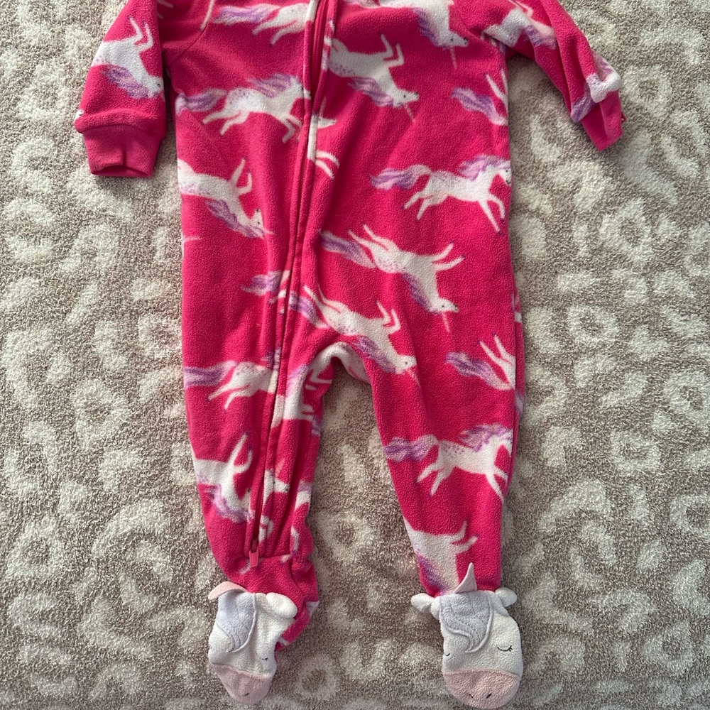 Unicorn Print Kids One Piece Pajama